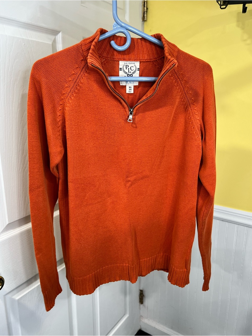 Place Orange Zip-Front Knit Pullover